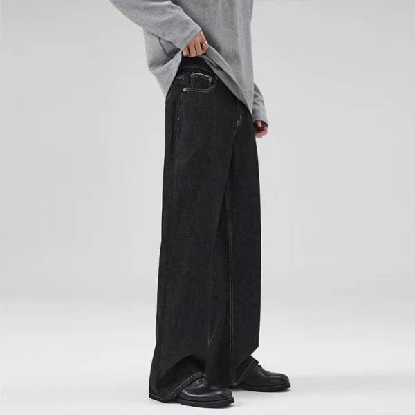 2025 Men's Straight Loose A-Line Versatile Pants New Style Old Money Original Black Blue Cow Red Ear Trendy Trendy Jeans Washed