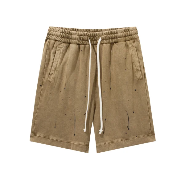 Solid Color Wash-and-wear  Men's Shorts Distress Short High Street Pants Shorts for Men
