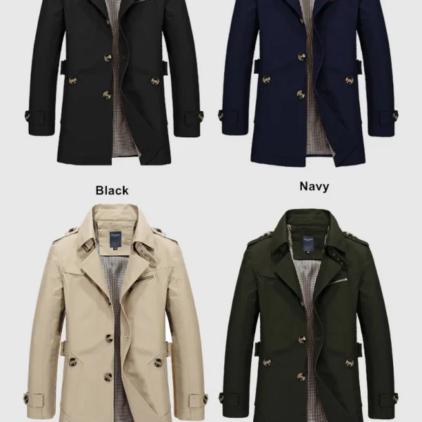 Durability Jackets Safarwhiteerwear Mring in Army Green Canvas Fabric Men Casual Woven Long Jacket for Men Long Coats