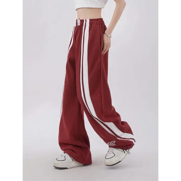 Harajuku Style Street Hip-Hop Jogging Pants Breathable High Waist Casual Loose Fit with Flat Front and Zipper Fly for Summer - Image 2