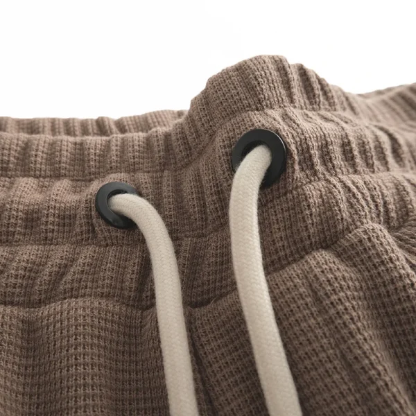 Heavy Weight Knitted Cotton Polyester Blend Men's Waffle Shorts - Image 6
