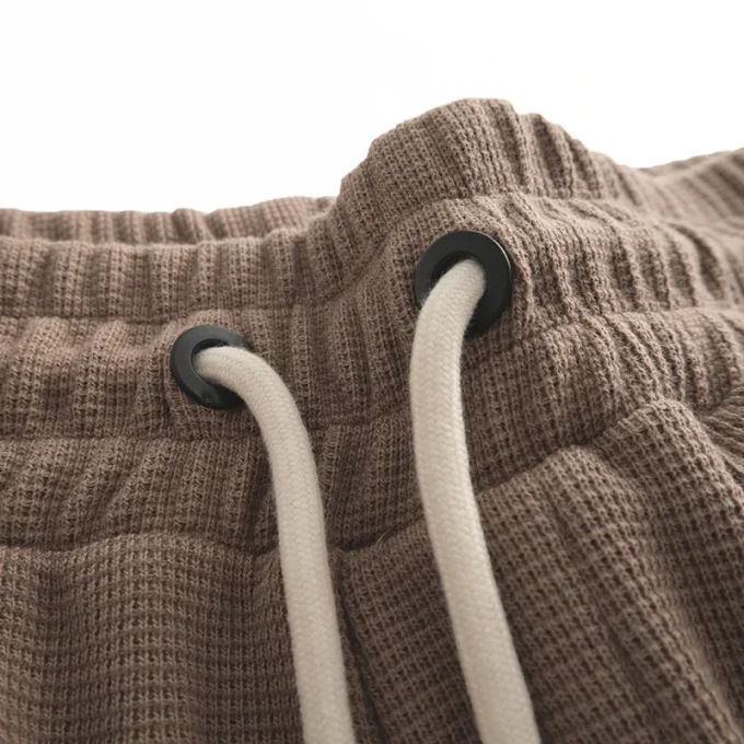 Heavy Weight Knitted Cotton Polyester Blend Men's Waffle Shorts