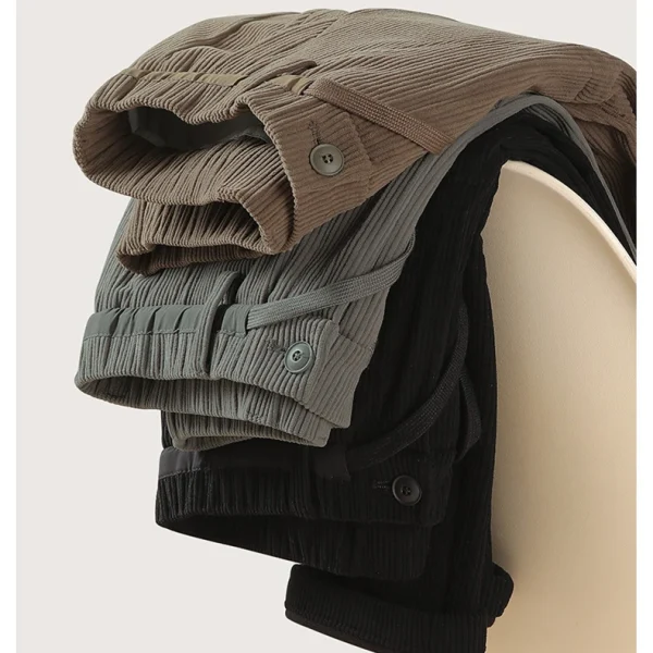 Chino Pants Men High Quality Anti-Wrinkle Corduroy Pants With Drawstring