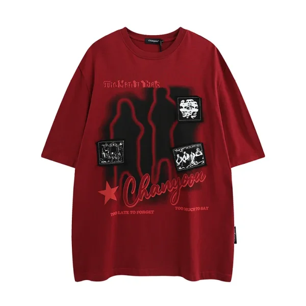 100% Cotton High Quality O-Neck Printed Letter Plus Size Men T-Shirt