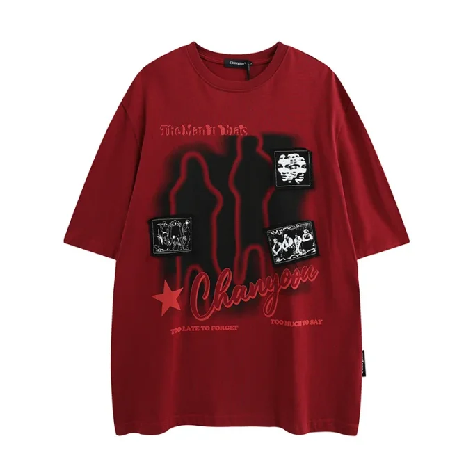 100% Cotton High Quality O-Neck Printed Letter Plus Size Men T-Shirt