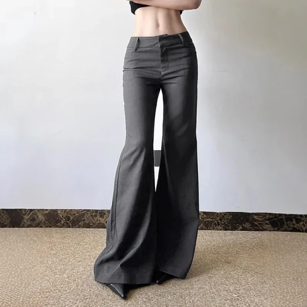 Women's Pants Trousers Solid Color Low Waist Flared Suit Hot Girl Temperament Commuting Simple