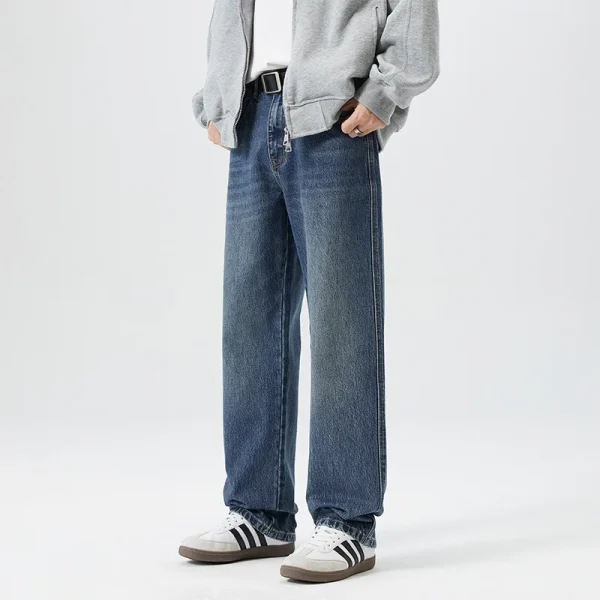 2025 Year Men's High Street American Style Wide-Leg Jeans Dark Hip Hop Inspired Retro Versatile High-Waisted Slimming Long Pants - Image 6