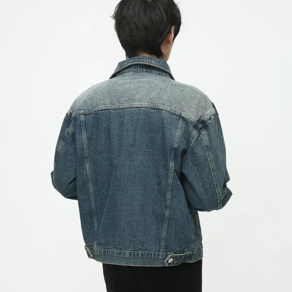 Denim Jacket Men's Autumn New Retro Style Old Design Loose Denim Jacket Men's Size
