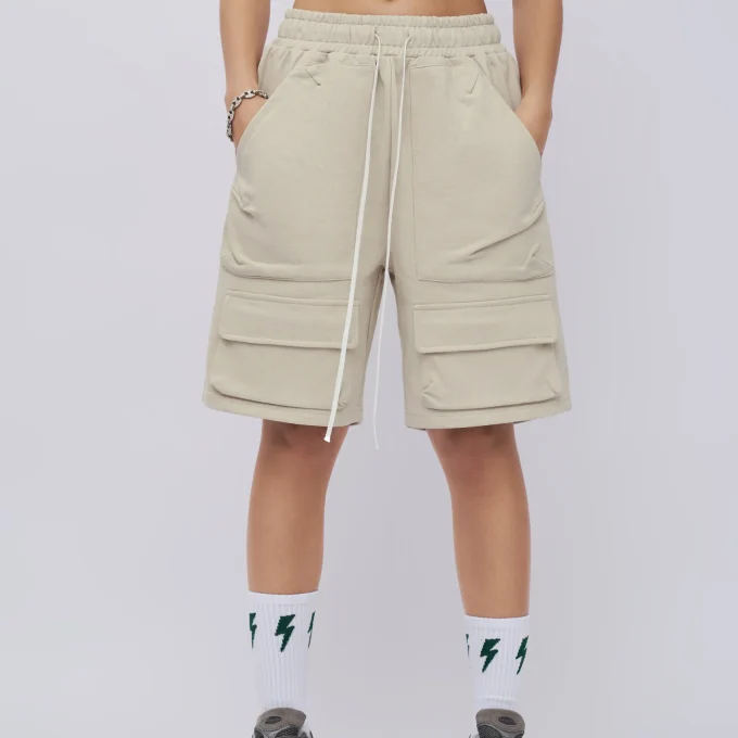 2025 New Style Freight Blank Men's Heavy 100% Cotton Shorts Multi-pocket Design Fashion Cargo Shorts