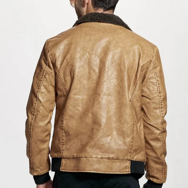 Winter Mens PU Jacket Thick Warm Men's Motorcycle Jacket New Fashion Windproof Leather Coat Fabric Vintage Canvas Male Size 3XL - Image 3