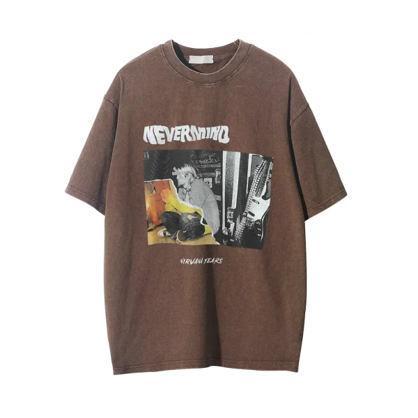 Design High Street Vintage Men T Shirt Letter Short Sleeve  T-shirt Cotton Casual and Simple Men's T-Shirt - Image 5