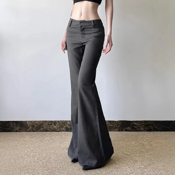 Women's Pants Trousers Solid Color Low Waist Flared Suit Hot Girl Temperament Commuting Simple - Image 3
