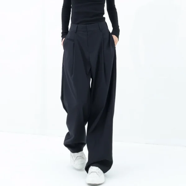 Women's Stylish Design Spring Summer Straight-Leg Trousers Sensual Draping New Arrival Wide-Leg Casual Pants Mid-High Loose - Image 6