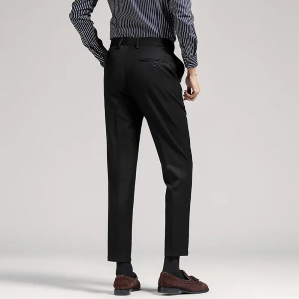 Casual Classic Cotton Soft Light Slim Fit Straight Men Dress Chino Khaki Trousers Pants - Image 5