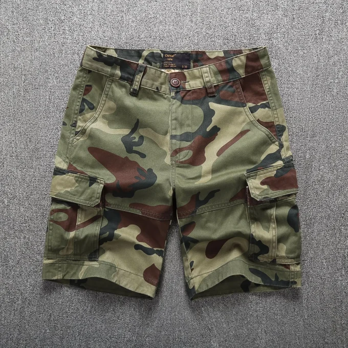 High Quality Gym Summer Plus Size Men's Shorts Men Black Men Camo Cargo Shorts - Image 2