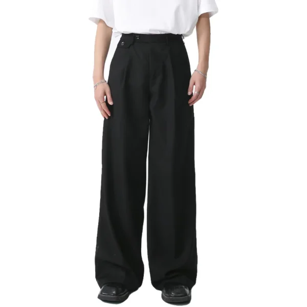 Breathable Casual Simple Straight Wide Leg Loose Baggy Pants for Men - Image 4