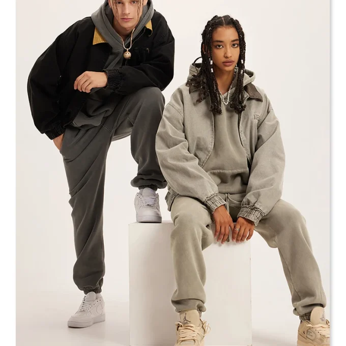 Blank Acid Washed Old Lapel Jacket Fall/winter Loose Casual Men's Jacket American Vintage Men's Heavy Canvas Jacket