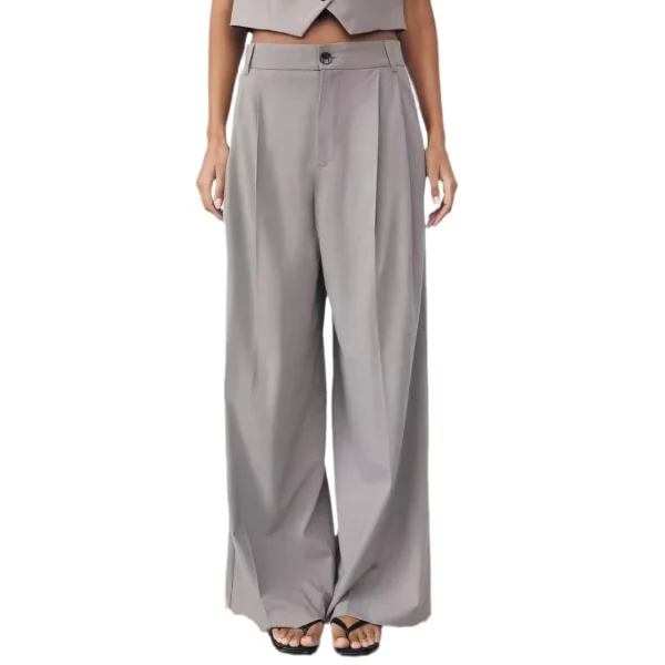 Source Women's Casual Double Pleated Loose Wide Leg Pants XS Size High for Amazon AliExpress Cross-Border - Image 5