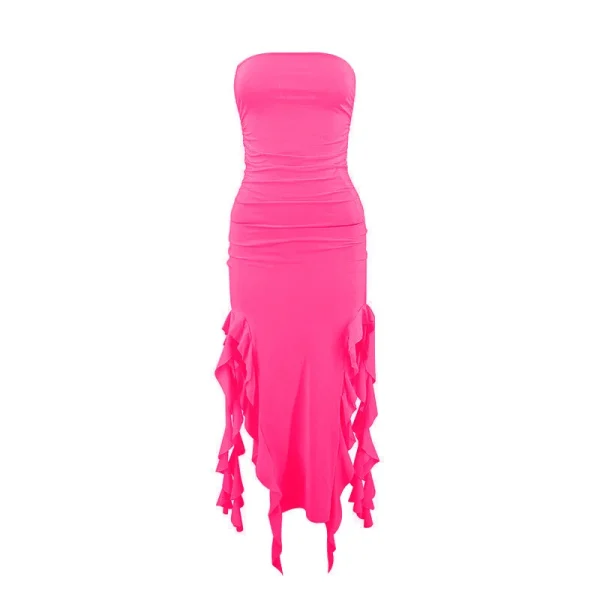 2025 Summer European American Style Cross-Border Hot Product Sexy Women's Floor-Length One-Shoulder Jellyfish Lace New for Hot - Image 5