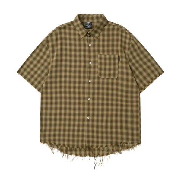 New Design Summer Fashion Breathable Soft Catton Casual Plaid Stripe Oversize T-shirt Unisex - Image 2
