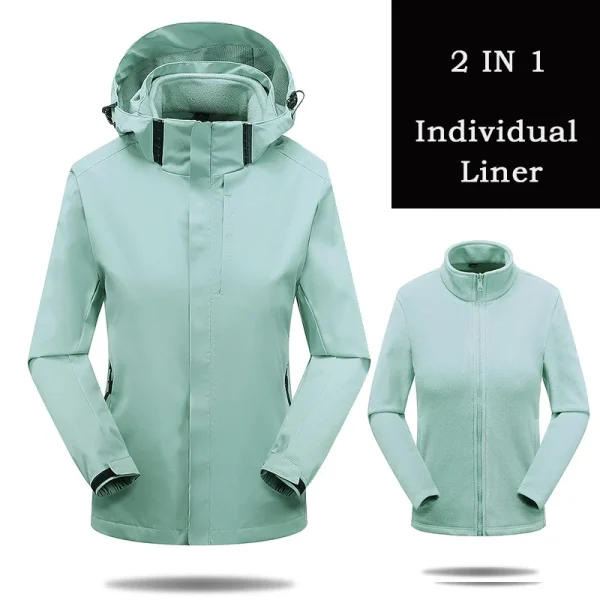 Outdoor Sports Winter New Three-in-one Two-piece Fleece Warm Waterproof Windproof Emergency Jacket Men's Jacket - Image 4