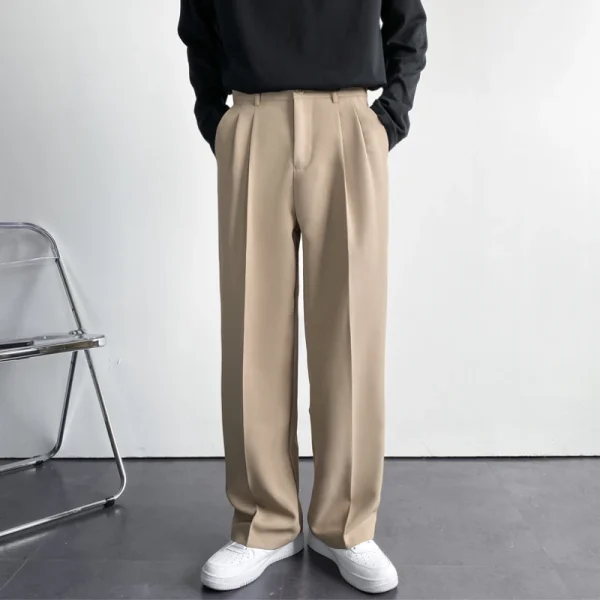 Casual Men Suits Streetwear Fashion P Men Black Suit White Ps Men Dress Ps Slim Fit Dress Trousers - Image 3