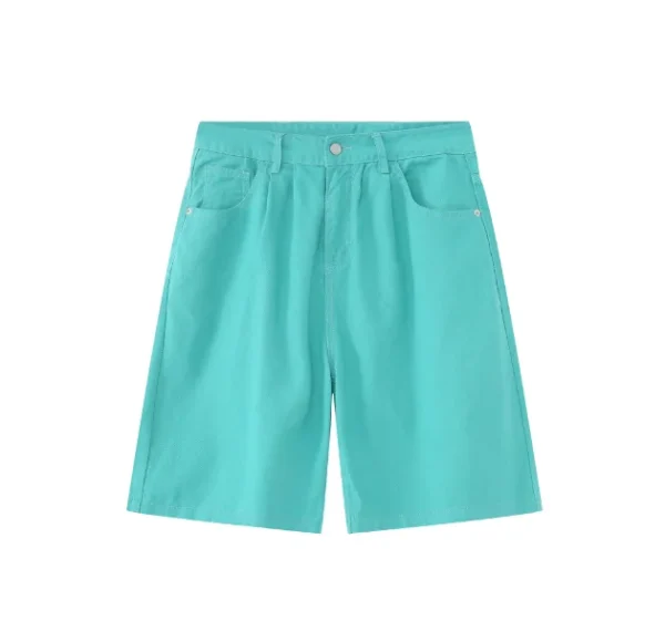 Summer New Casual Korean Style Five-Quarter Pants Loose Wide Leg Shorts Colorful Pattern Elastic Waist Closure Woven - Image 5