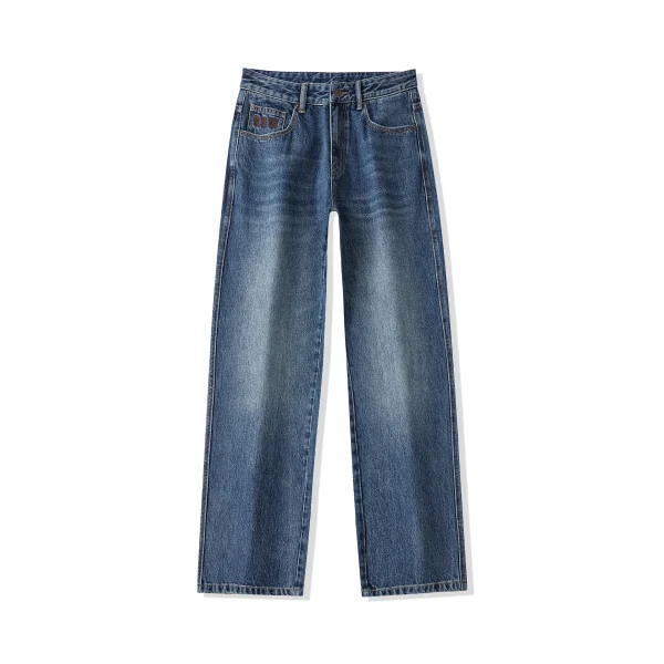 2025 Year Men's High Street American Style Wide-Leg Jeans Dark Hip Hop Inspired Retro Versatile High-Waisted Slimming Long Pants - Image 5