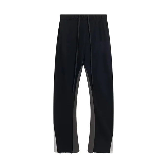 Baggy Casual Sport Pants Men High Quality 100% Cotton Two-color Splicing Design Sweatpants for Men