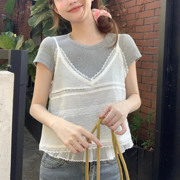 Women's  Two-Piece Set Casual Solid  Seasonal Clearance  Short Neck Top