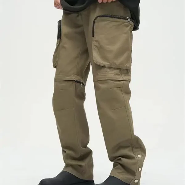 Detachable Legs With Zippers Men's Loose Cargo Pants