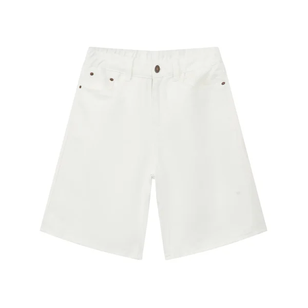 Cowboy Casual Shorts for Men American Vintage Solid Pattern Five-Quarter Cargo Pants Men with Elastic Waist Closure - Image 6