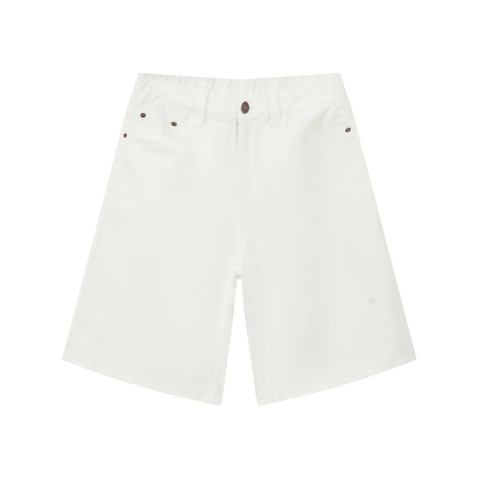 Cowboy Casual Shorts for Men American Vintage Solid Pattern Five-Quarter Cargo Pants Men with Elastic Waist Closure - Image 6