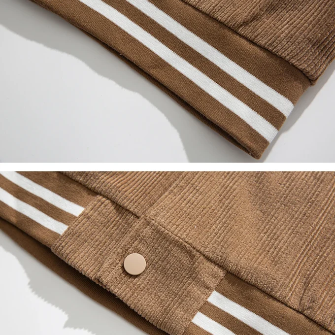 Low MOQ Streetwear Jacket 3D Embroidered Patched Winter Warm Baseball Jacket Men