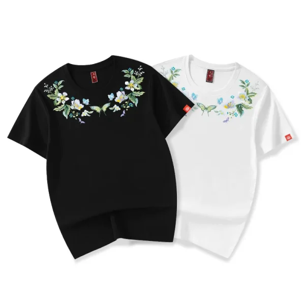 Style Streetwear Shirt Pattern Bulk Breathable Design Embroidery for Man Summer Short Sleeve Casual - Image 3