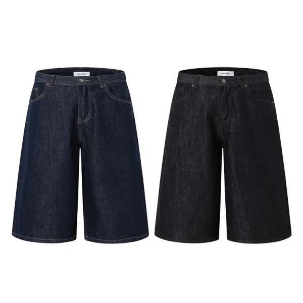 100% Cotton 14oz Red Self Edge Raw Denim Selvedge Oversized Loose Fit Jorts Heavy Weight Denim Baggy Jeans Shorts - Image 3