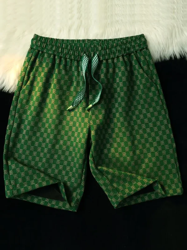 Fashion Street Style Men's Shorts Design Summer Full Printing Canvas Fabric Casual Mens Gym Shorts Knitted Mid Waist - Image 4