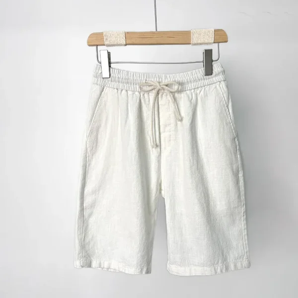 Men's Summer Casual Mid-Length Cotton Linen Shorts Mid-Length Shorts Anti-Wrinkle Feature Washed Decoration - Image 6