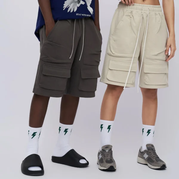2025 New Style Freight Blank Men's Heavy 100% Cotton Shorts Multi-pocket Design Fashion Cargo Shorts