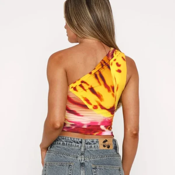 Summer New European and American Style Sexy Off-Shoulder Sleeveless Pleated Slimming Women's Bralette Camisole - Image 2
