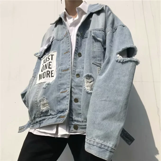2025 Fashion Men Jeans Jackets Tops Long Sleeve Denim Coat Vintage Ripped for Men Clothing Fabric Denim Knitte3 - Image 2