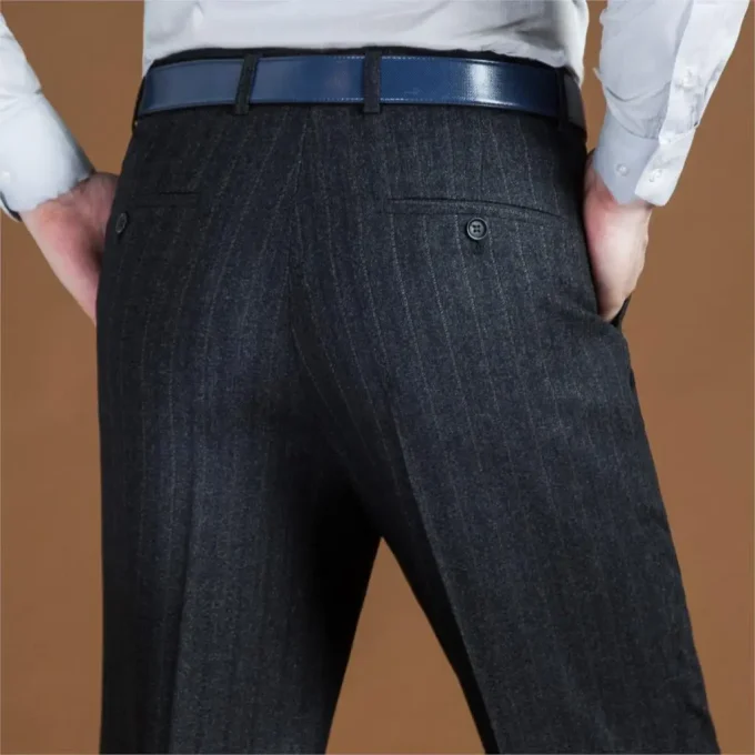 Casual Classic Cotton Soft Light Slim Fit Straight Men Dress Chino Khaki Trousers Pants