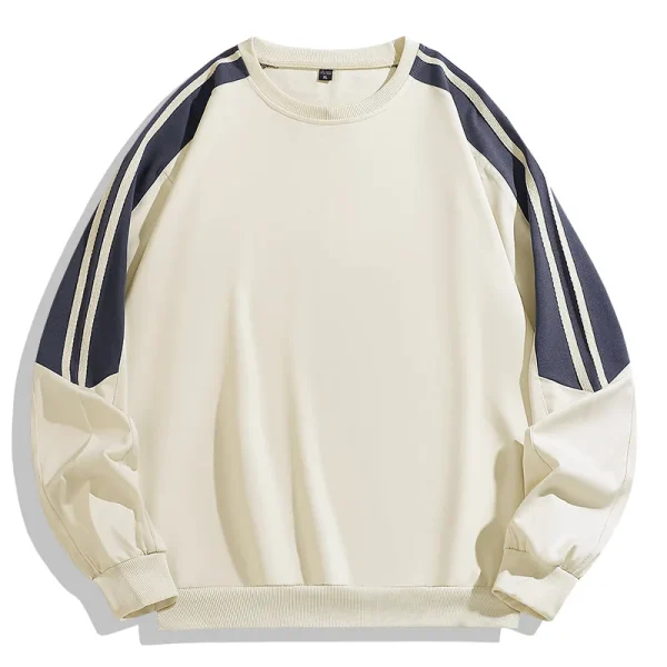 2025 Spring and Autumn Trendy Men's Sports Suit Round Neck Striped Knitted Two-Piece Casual Track Suit Set - Image 5