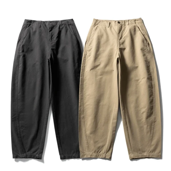 100% Cotton Ami Khaki Washed Loose Cleanfit Scimitar Tapered Pants for Men Women Straight Workwear Casual Trousers