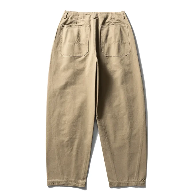 100% Cotton Ami Khaki Washed Loose Cleanfit Scimitar Tapered Pants for Men Women Straight Workwear Casual Trousers