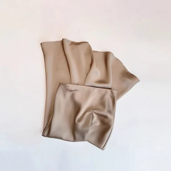 Women's High Waist A-Line Fishtail Skirt Long Satin-Draped Acetate Skirt with French Style for Spring Summer Casual Dressing - Image 4