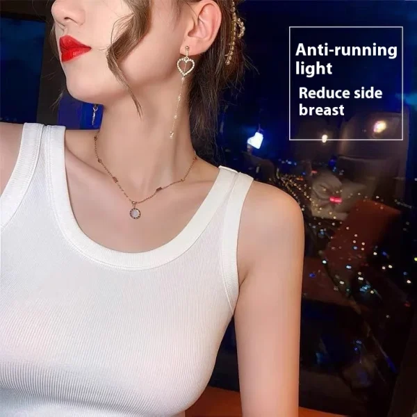 Women's Summer Spring Sleeveless Camisole Vest Direct Sale Ribbed Anti-Exposure Inner Layer Short Outer Wear - Image 4