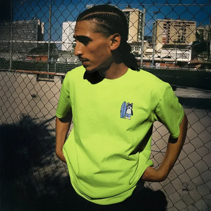 MDQ Men's Summer Surfing Cute Pet Embroidered T-Shirt Loose 25 Spring New American Street Short Sleeve Couple for MEN