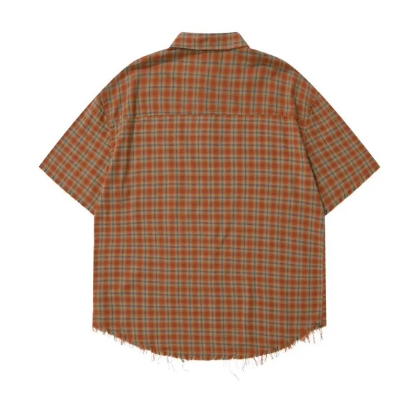 New Design Summer Fashion Breathable Soft Catton Casual Plaid Stripe Oversize T-shirt Unisex - Image 3