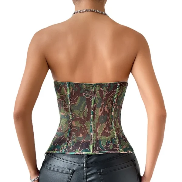 Breathable Satin Fish Bone Brace Sexy Strapless Backless Vest Casual Short Length Steel Ring Front Front Position - Image 5